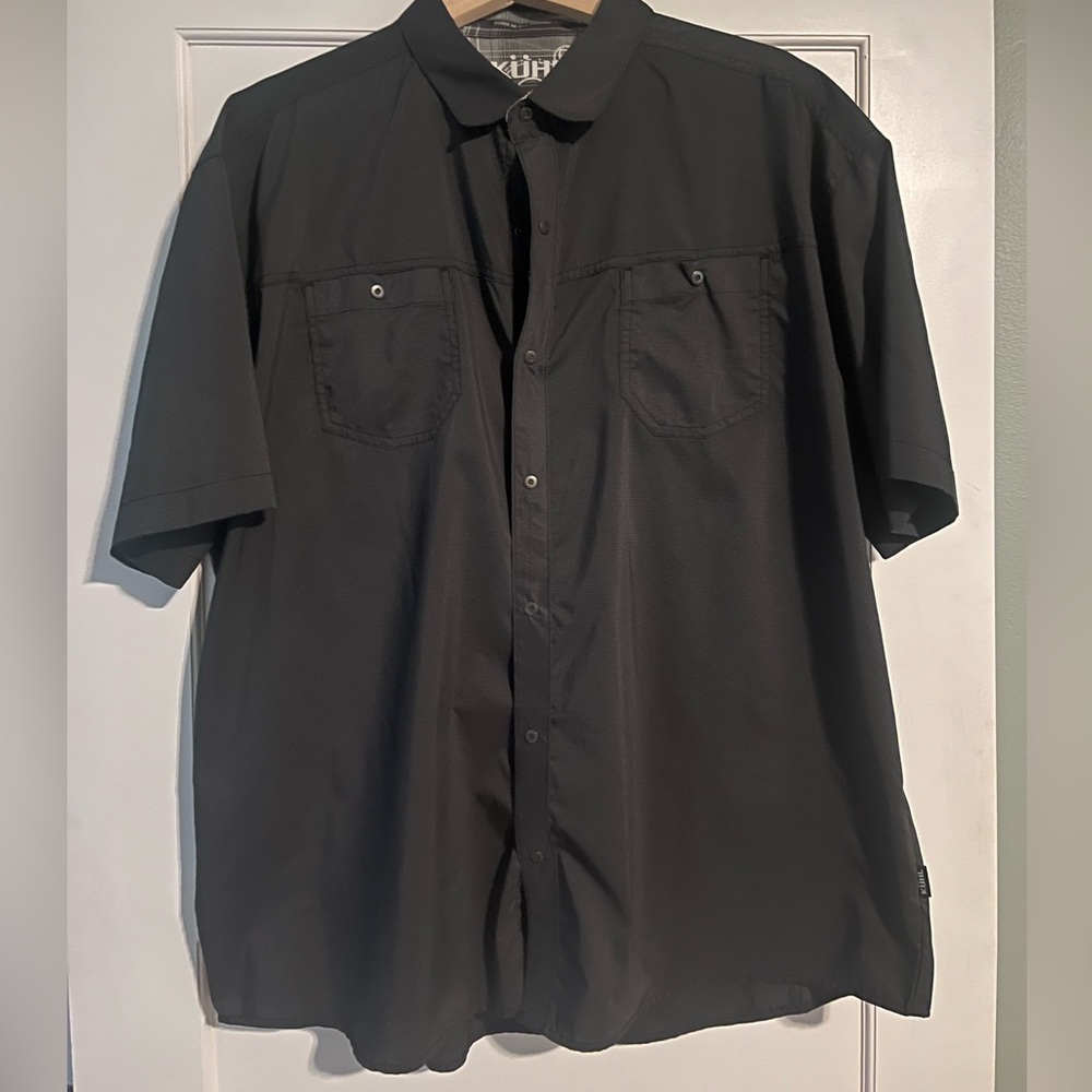Kuhl button down dry fit shirt, black, size XXL